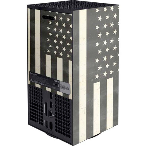Black & White USA Flag Xbox Series X Console Skin