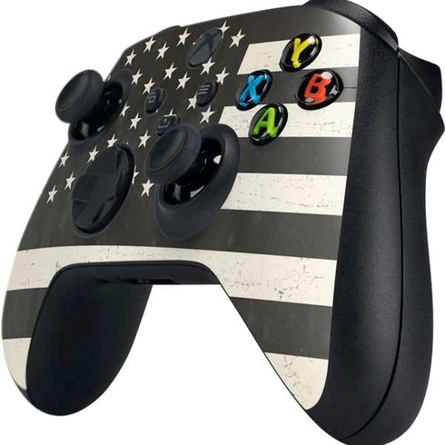 Black & White USA Flag Xbox Series X Controller Skin