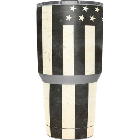 Black & White USA Flag Yeti 30oz Rambler Tumbler Skin