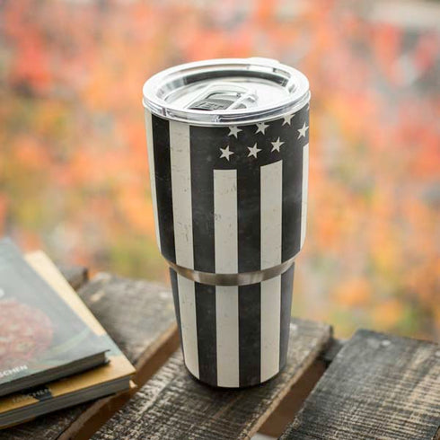Black & White USA Flag Yeti 30oz Rambler Tumbler Skin