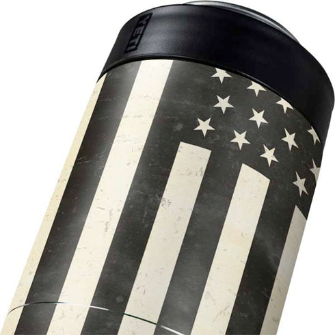Black & White USA Flag Yeti Colster Can Insulator Skin
