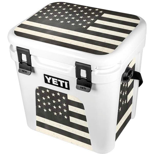 Black & White USA Flag YETI Roadie 24 Hard Cooler Skin