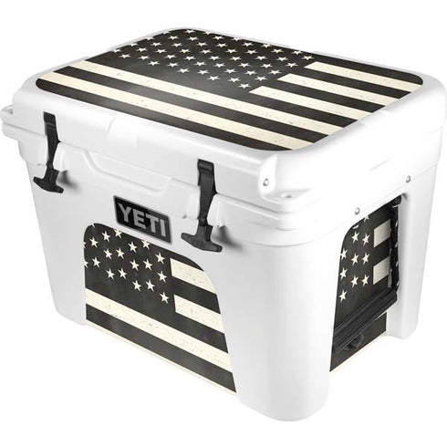 Black & White USA Flag YETI Tundra 35 Hard Cooler Skin