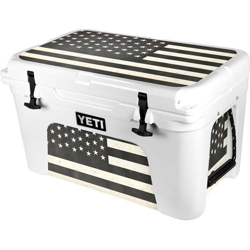 Black & White USA Flag YETI Tundra 45 Hard Cooler Skin