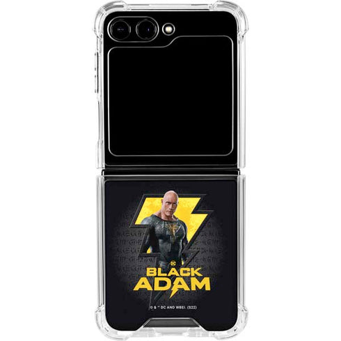 DC Comics Black Adam Movie Art Character and logo Galaxy Z Flip5 5G Clear Case