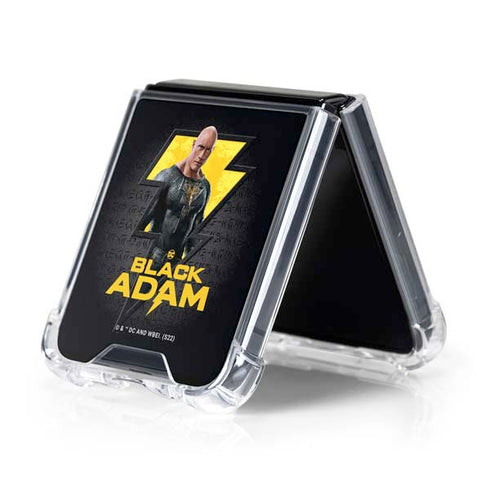 DC Comics Black Adam Movie Art Character and logo Galaxy Z Flip5 5G Clear Case