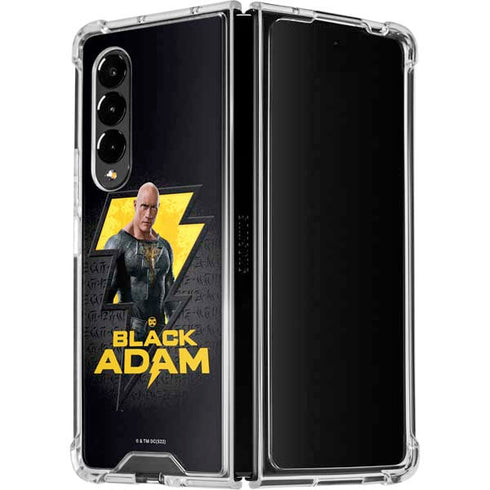 DC Comics Black Adam Movie Art Character and logo Galaxy Z Fold4 5G Clear Case