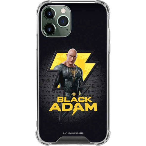 DC Comics Black Adam Movie Art Character and logo iPhone 11 Pro Max Clear Case