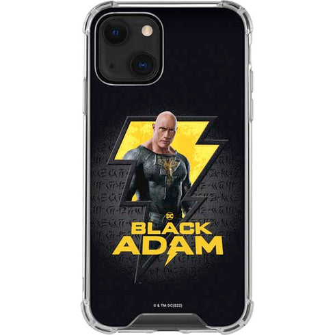 DC Comics Black Adam Movie Art Character and logo iPhone 14 Plus Clear Case