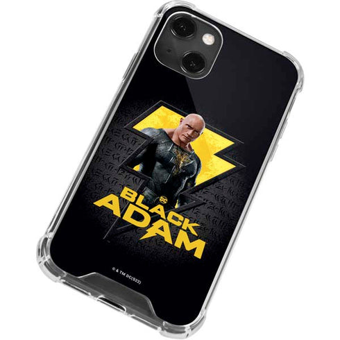 DC Comics Black Adam Movie Art Character and logo iPhone 14 Plus Clear Case
