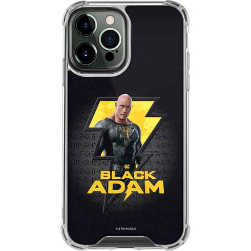 DC Comics Black Adam Movie Art Character and logo iPhone 14 Pro Max Clear Case