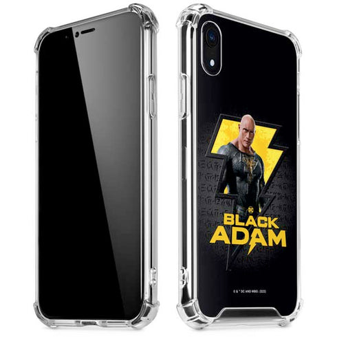 DC Comics Black Adam Movie Art Character and logo iPhone XR Clear Case