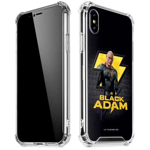 DC Comics Black Adam Movie Art Character and logo iPhone XS Max Clear Case