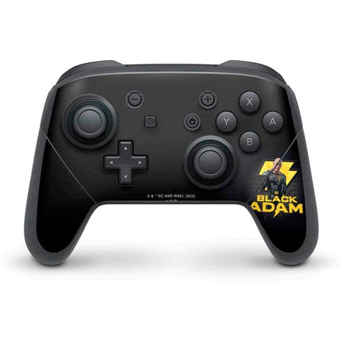 DC Comics Black Adam Movie Art Character and logo Nintendo Switch Pro Controller Skin