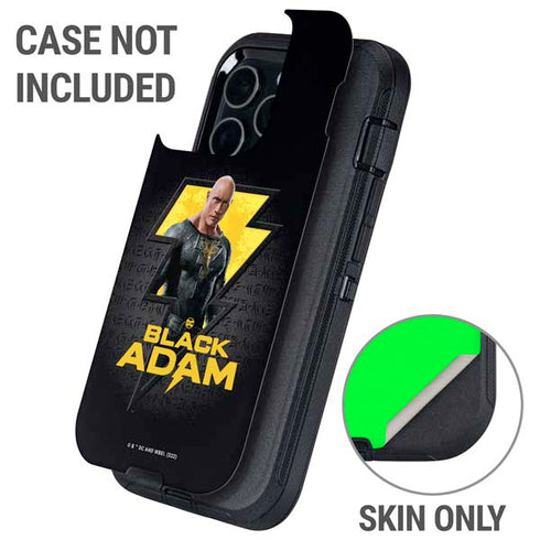 DC Comics Black Adam Movie Art Character and logo Otterbox Defender iPhone Skin