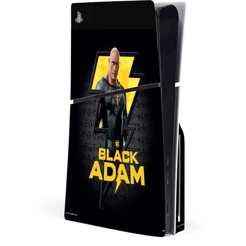 DC Comics Black Adam Movie Art Character and logo PS5 Slim Disk Console Skin