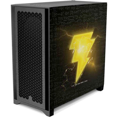 DC Comics Black Adam Lightning Bolt Corsair 4000D Tempered Glass Mid-Tower ATX Case Skin