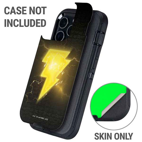 DC Comics Black Adam Lightning Bolt Otterbox Defender iPhone Skin