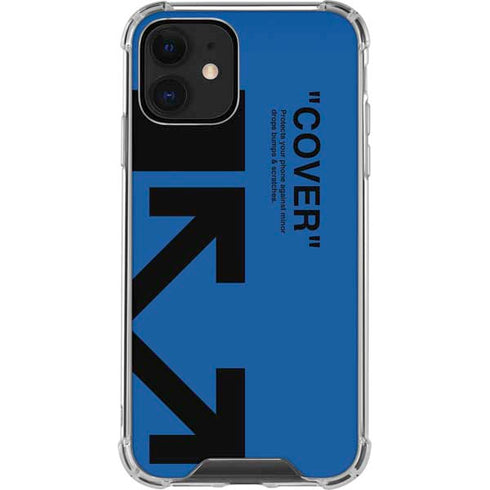 Black and Blue Arrows iPhone 12 Clear Case