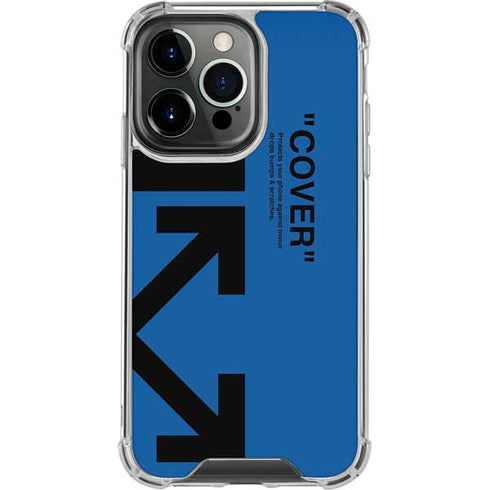 Black and Blue Arrows iPhone 15 Pro Clear Case