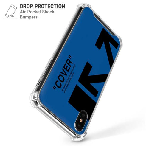 Black and Blue Arrows iPhone XS Max Clear Case