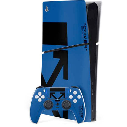 Black and Blue Arrows PS5 Slim Digital Edition Console Skin