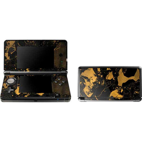 Black and Gold Scattered Marble 3DS (2011) Skin