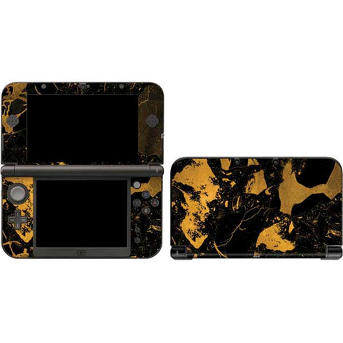 Black and Gold Scattered Marble 3DS XL 2015 Skin