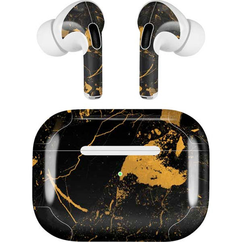 Black and Gold Scattered Marble Apple AirPods Pro Skin
