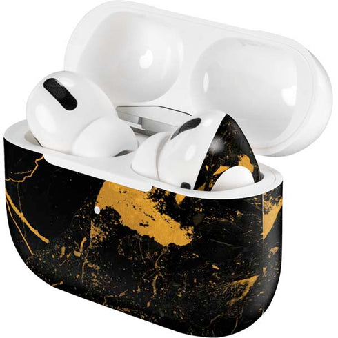 Black and Gold Scattered Marble Apple AirPods Pro Skin
