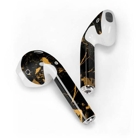 Black and Gold Scattered Marble Apple AirPods Skin