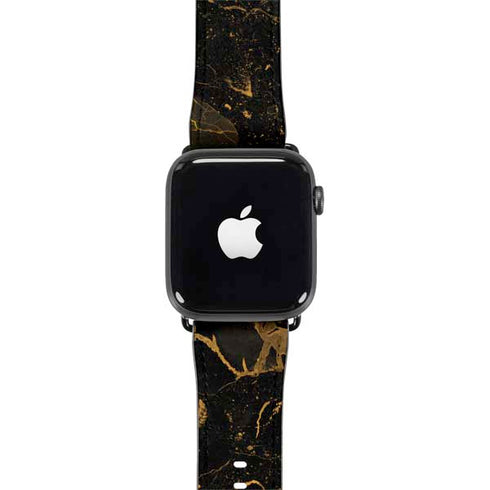 Black and Gold Scattered Marble Apple Watch Band 38-40mm