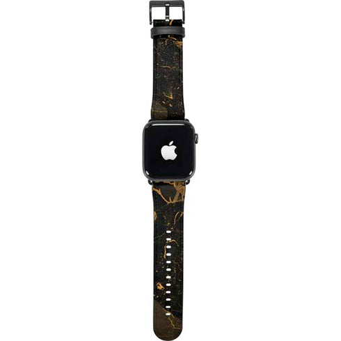Black and Gold Scattered Marble Apple Watch Band 38-40mm