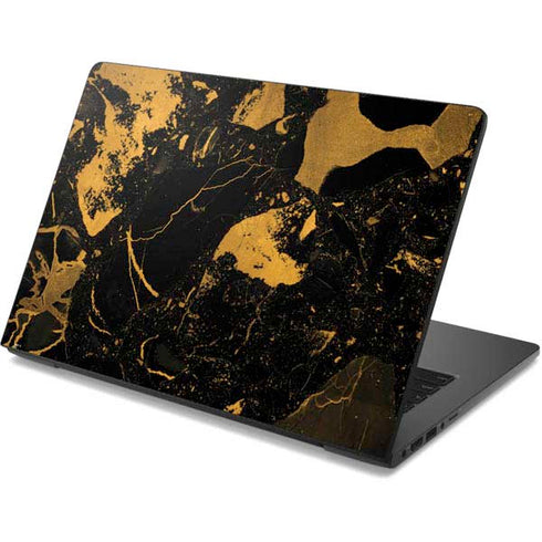 Black and Gold Scattered Marble Dell Chromebook Skin