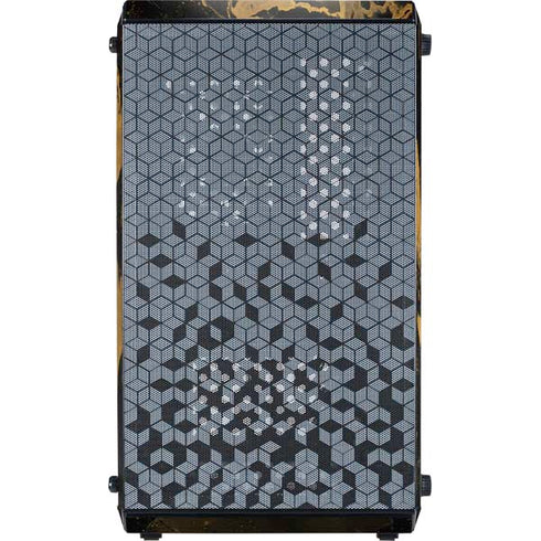 Black and Gold Scattered Marble Cooler Master MasterBox Q300L Mini Tower Skin