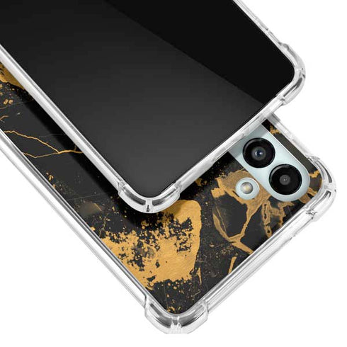 Black and Gold Scattered Marble Galaxy A13 5G Clear Case