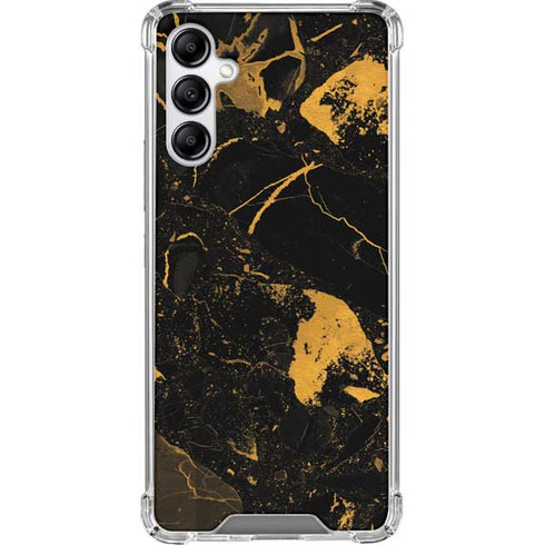 Black and Gold Scattered Marble Galaxy A14 5G Clear Case