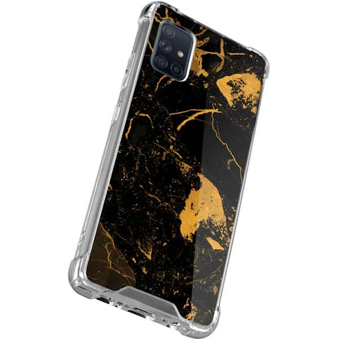Black and Gold Scattered Marble Galaxy A51 5G Clear Case