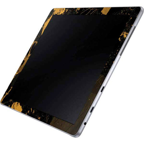 Black and Gold Scattered Marble Galaxy Book 12in Skin
