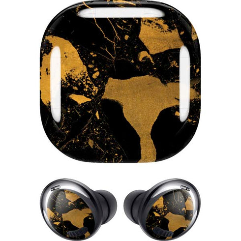 Black and Gold Scattered Marble Galaxy Buds Pro Skin