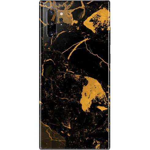 Black and Gold Scattered Marble Galaxy Note 10 Plus Skin