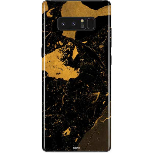 Black and Gold Scattered Marble Galaxy Note 8 Skin