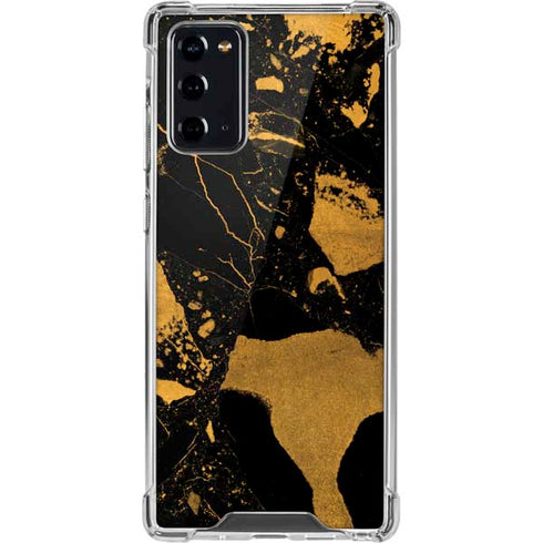 Black and Gold Scattered Marble Galaxy Note20 5G Clear Case