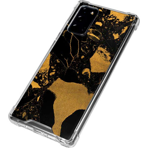 Black and Gold Scattered Marble Galaxy Note20 5G Clear Case