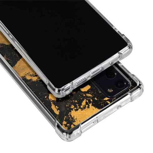 Black and Gold Scattered Marble Galaxy Note20 5G Clear Case