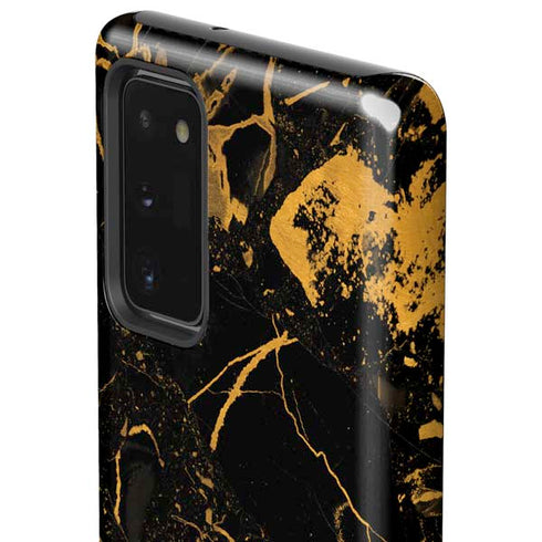 Black and Gold Scattered Marble Galaxy Note20 5G Pro Case