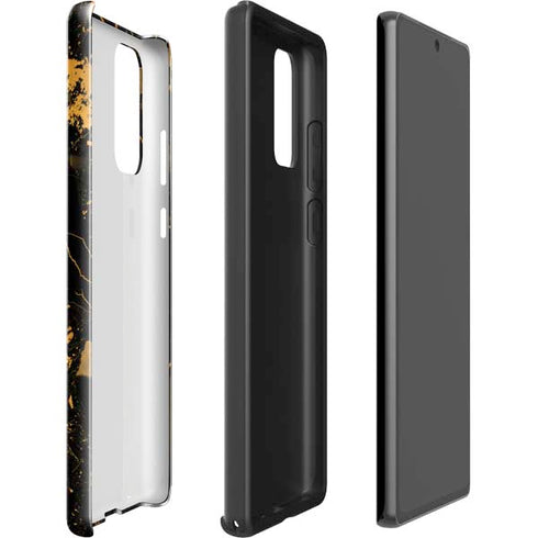 Black and Gold Scattered Marble Galaxy Note20 5G Pro Case