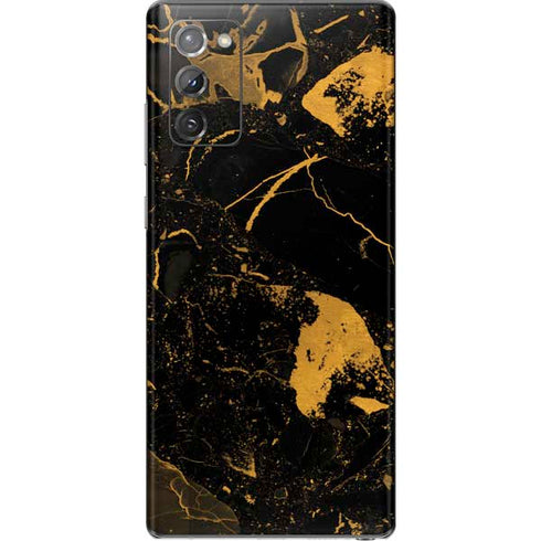 Black and Gold Scattered Marble Galaxy Note20 5G Skin