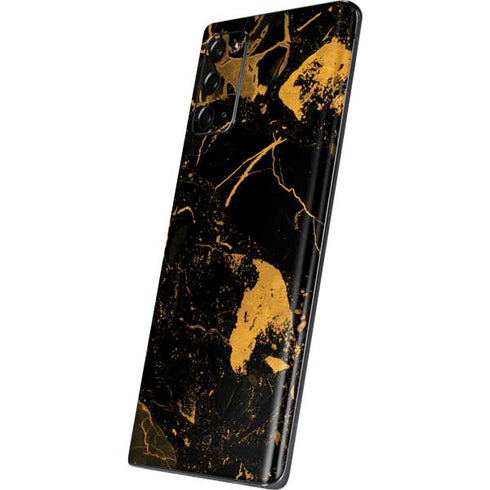 Black and Gold Scattered Marble Galaxy Note20 5G Skin
