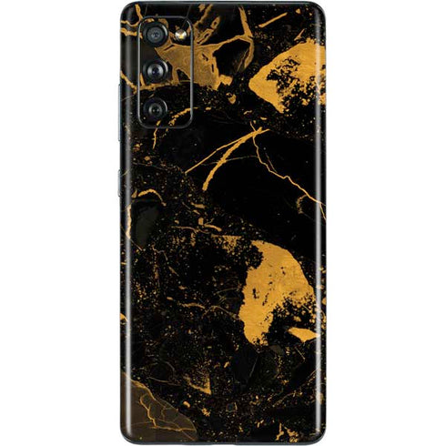 Black and Gold Scattered Marble Galaxy S20 Fan Edition Skin